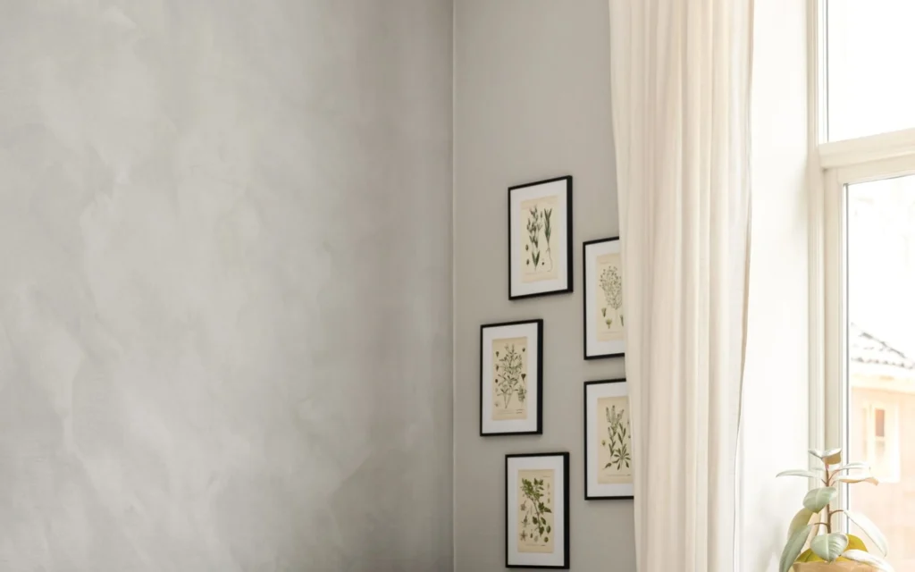 Salon moderne épuré et lumineux, sans unité visible — le confort invisible du chauffage gainable